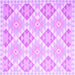 Square Machine Washable Southwestern Purple Country Area Rugs, wshcon2105pur