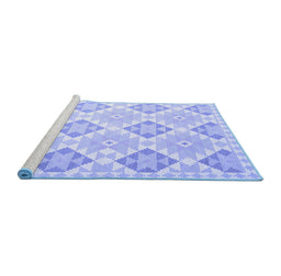 Sideview of Machine Washable Southwestern Blue Country Rug, wshcon2105blu