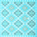 Square Southwestern Light Blue Country Rug, con2105lblu