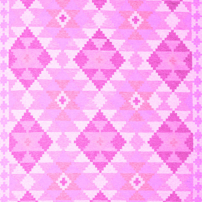 Machine Washable Southwestern Pink Country Rug, wshcon2105pnk