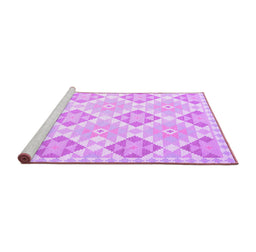 Sideview of Machine Washable Southwestern Purple Country Area Rugs, wshcon2105pur