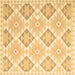 Square Machine Washable Southwestern Brown Country Rug, wshcon2105brn