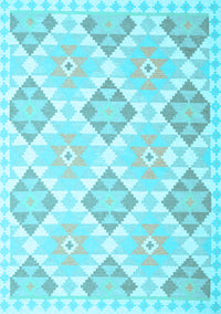 Southwestern Light Blue Country Rug, con2105lblu