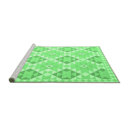 Sideview of Machine Washable Southwestern Emerald Green Country Area Rugs, wshcon2105emgrn