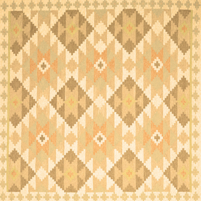 Square Southwestern Brown Country Rug, con2105brn