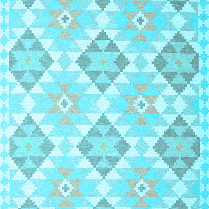 Machine Washable Southwestern Light Blue Country Rug, wshcon2105lblu