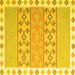 Square Abstract Yellow Contemporary Rug, con2106yw