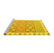 Sideview of Machine Washable Abstract Yellow Contemporary Rug, wshcon2106yw