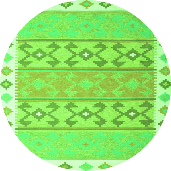 Square Abstract Green Contemporary Rug, con2106grn