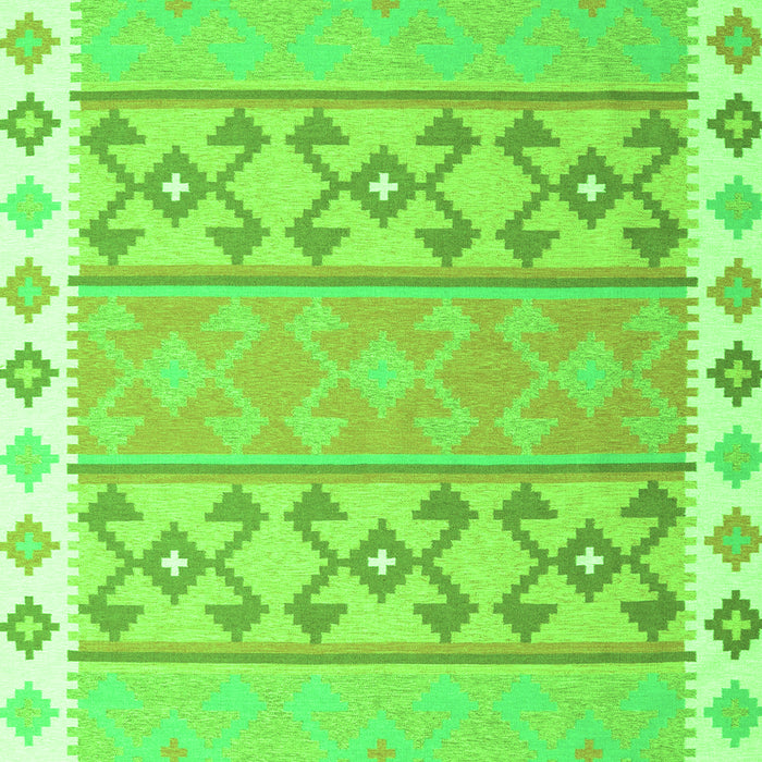 Serging Thickness of Machine Washable Abstract Green Contemporary Area Rugs, wshcon2106grn