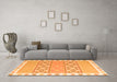 Machine Washable Abstract Orange Contemporary Area Rugs in a Living Room, wshcon2106org