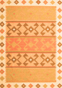 Abstract Orange Contemporary Rug, con2106org