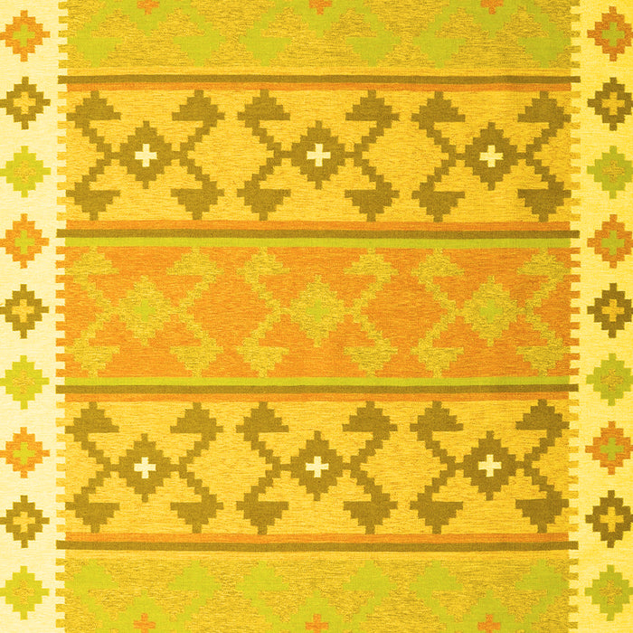 Machine Washable Abstract Yellow Contemporary Rug, wshcon2106yw