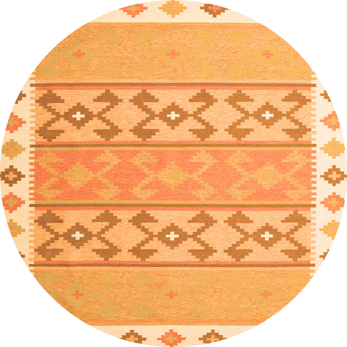 Square Abstract Orange Contemporary Rug, con2106org