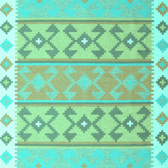 Machine Washable Abstract Turquoise Contemporary Area Rugs, wshcon2106turq