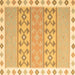 Square Abstract Brown Contemporary Rug, con2106brn