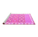 Sideview of Machine Washable Abstract Pink Contemporary Rug, wshcon2106pnk