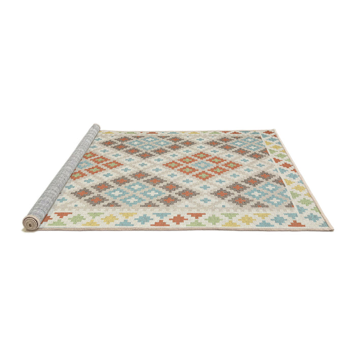 Serging Thickness of Machine Washable Contemporary Camel Brown Rug, wshcon2107