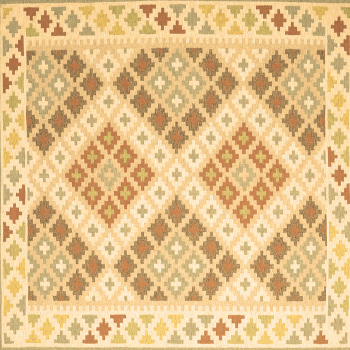Square Southwestern Brown Country Rug, con2107brn