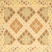 Square Southwestern Brown Country Rug, con2107brn