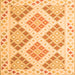 Round Machine Washable Southwestern Orange Country Area Rugs, wshcon2107org