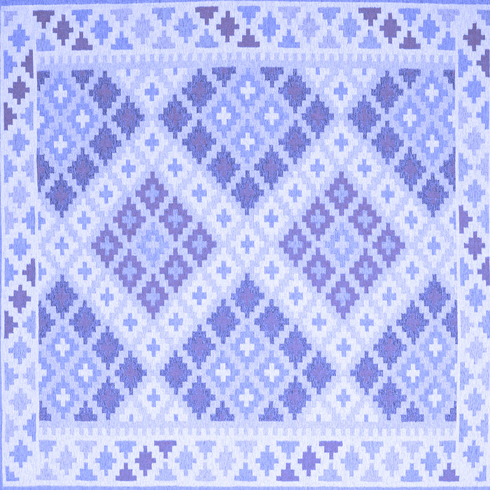 Square Southwestern Blue Country Rug, con2107blu