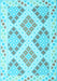 Machine Washable Southwestern Light Blue Country Rug, wshcon2107lblu