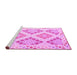 Sideview of Machine Washable Southwestern Pink Country Rug, wshcon2107pnk