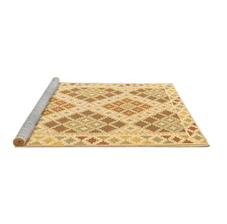 Sideview of Machine Washable Southwestern Brown Country Rug, wshcon2107brn