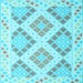 Square Southwestern Light Blue Country Rug, con2107lblu