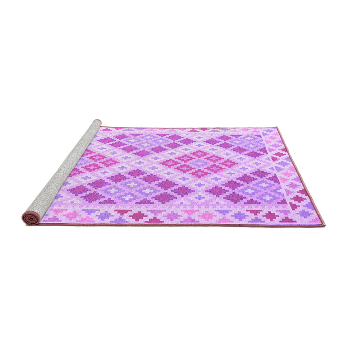 Sideview of Machine Washable Southwestern Purple Country Area Rugs, wshcon2107pur