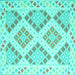 Square Southwestern Turquoise Country Rug, con2107turq