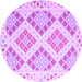 Round Southwestern Purple Country Rug, con2107pur