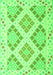 Serging Thickness of Machine Washable Southwestern Green Country Area Rugs, wshcon2107grn