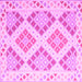 Square Southwestern Pink Country Rug, con2107pnk