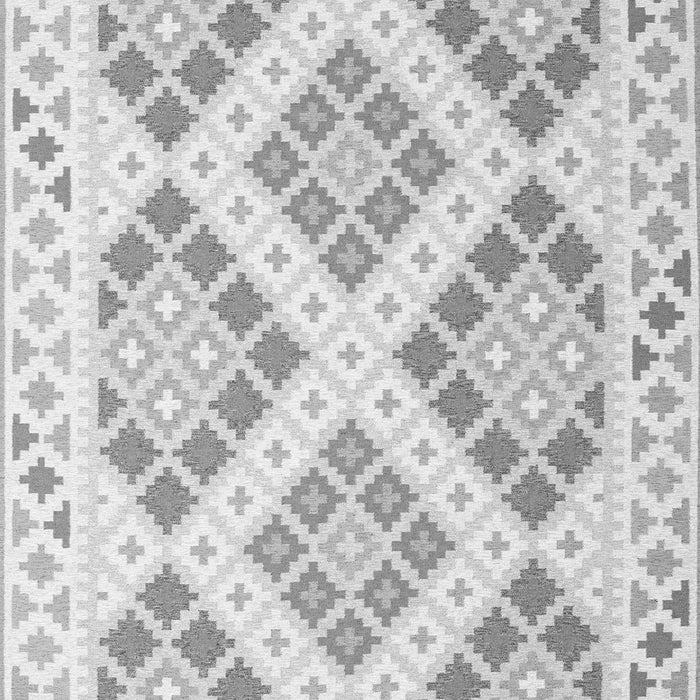 Serging Thickness of Machine Washable Southwestern Gray Country Rug, wshcon2107gry