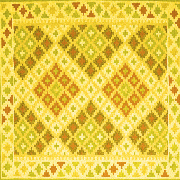 Square Southwestern Yellow Country Rug, con2107yw