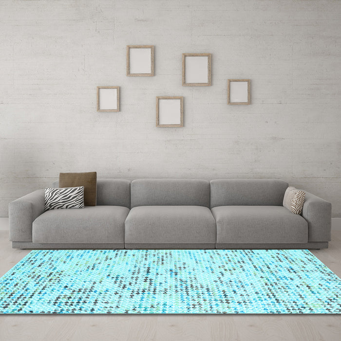 Machine Washable Solid Light Blue Modern Rug in a Living Room, wshcon2108lblu