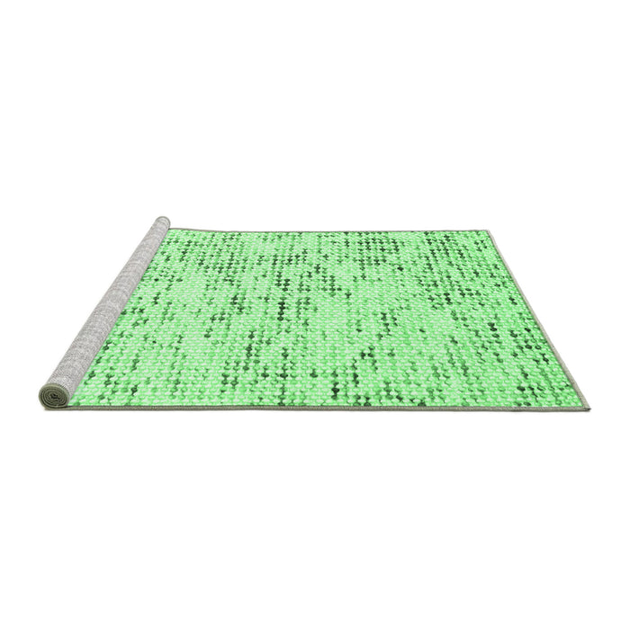 Sideview of Machine Washable Solid Emerald Green Modern Area Rugs, wshcon2108emgrn