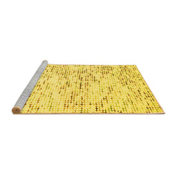 Sideview of Machine Washable Solid Yellow Modern Rug, wshcon2108yw