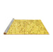 Sideview of Machine Washable Solid Yellow Modern Rug, wshcon2108yw