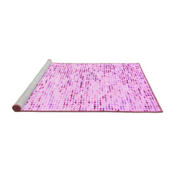 Sideview of Machine Washable Solid Pink Modern Rug, wshcon2108pnk