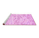 Sideview of Machine Washable Solid Pink Modern Rug, wshcon2108pnk