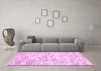 Machine Washable Solid Pink Modern Rug, wshcon2108pnk