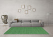 Machine Washable Abstract Emerald Green Contemporary Area Rugs in a Living Room,, wshcon2109emgrn