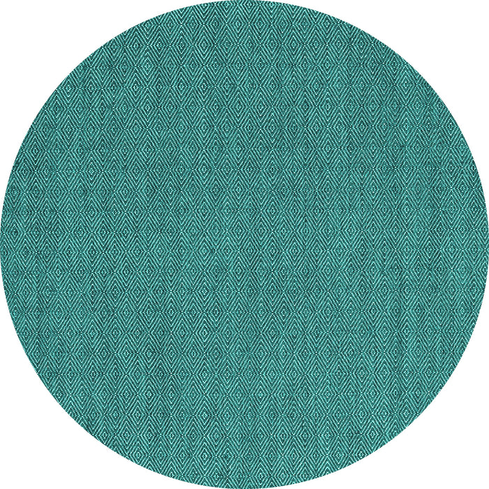 Round Machine Washable Abstract Turquoise Contemporary Area Rugs, wshcon2109turq