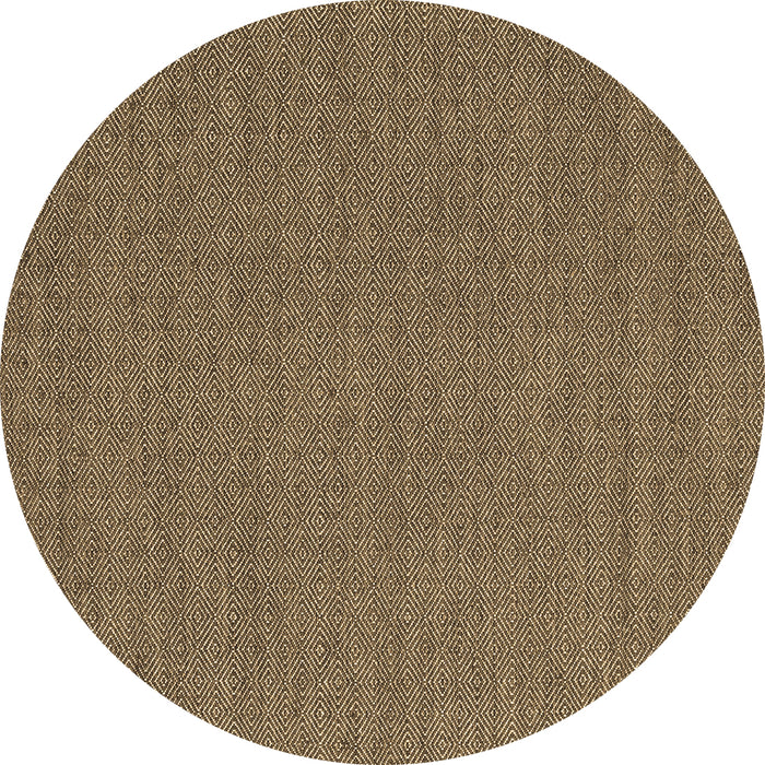 Round Abstract Brown Contemporary Rug, con2109brn