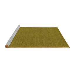 Sideview of Machine Washable Abstract Yellow Contemporary Rug, wshcon2109yw