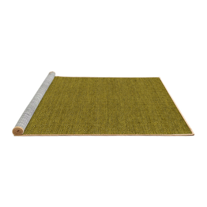 Sideview of Machine Washable Abstract Yellow Contemporary Rug, wshcon2109yw