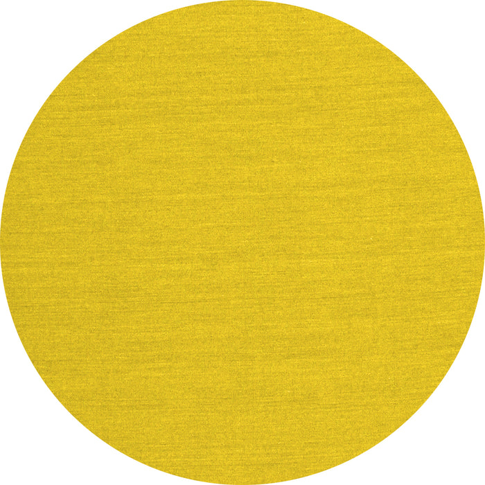 Round Solid Yellow Modern Rug, con210yw